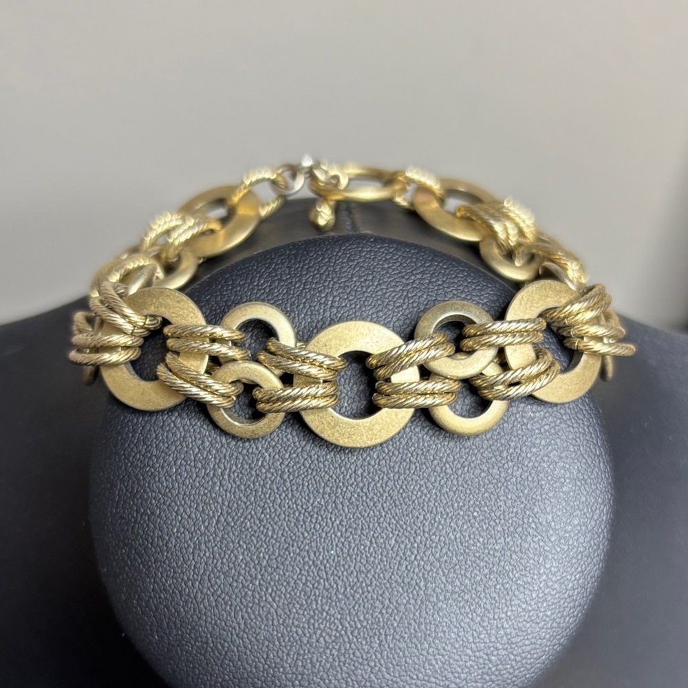 Multi Circle Gold Tone Bracelet